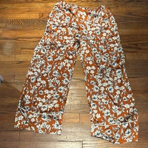 Satin floral pants